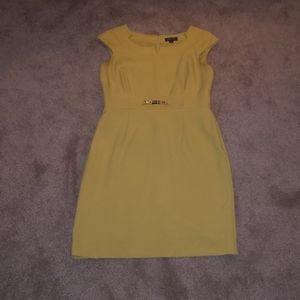 Tahari size 8 Mustard Yellow Fitted Dress